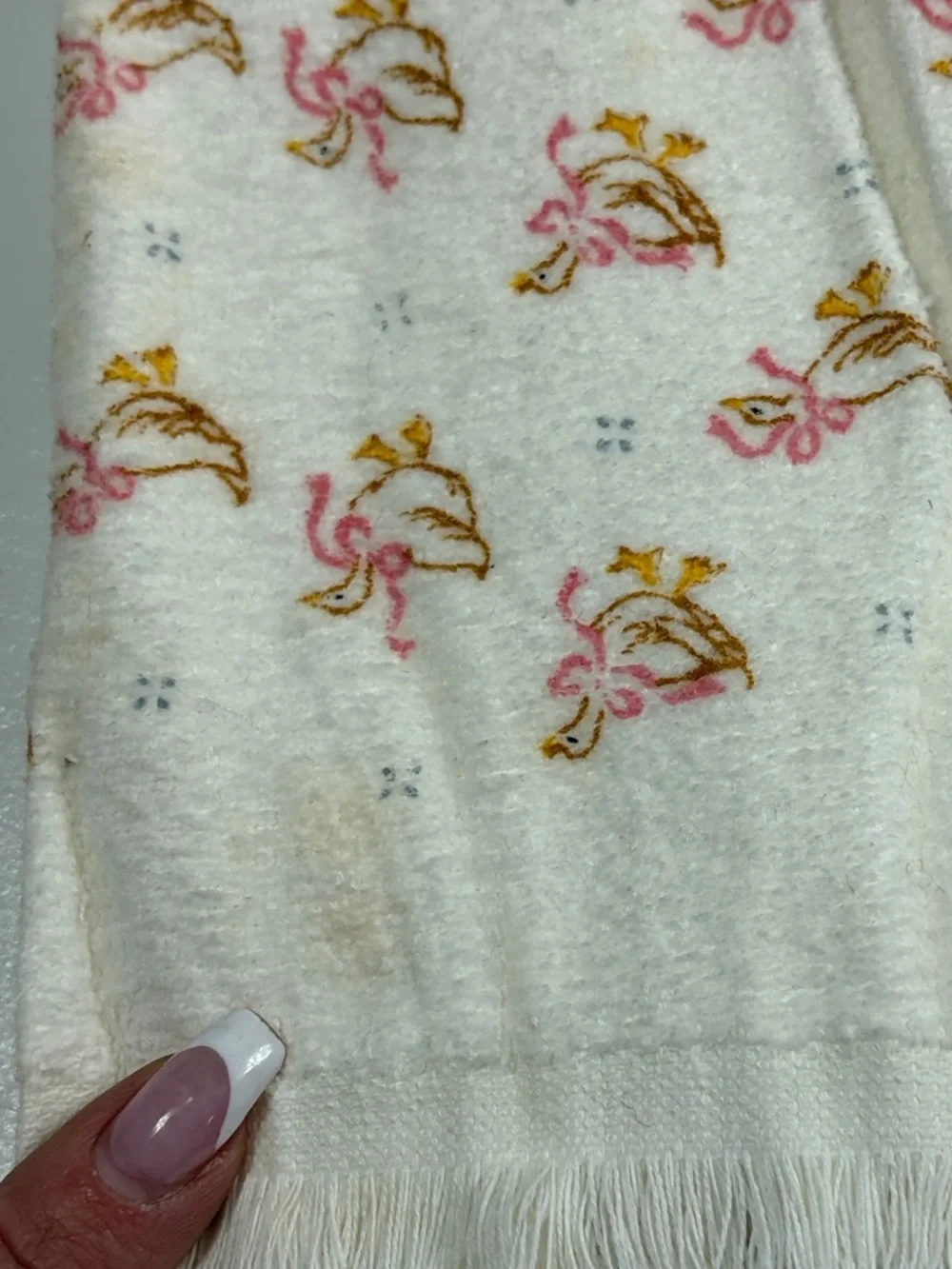 Vintage Cross stitch collectibles spring geese hand towels NWT goose geese ducks - Picture 9 of 10